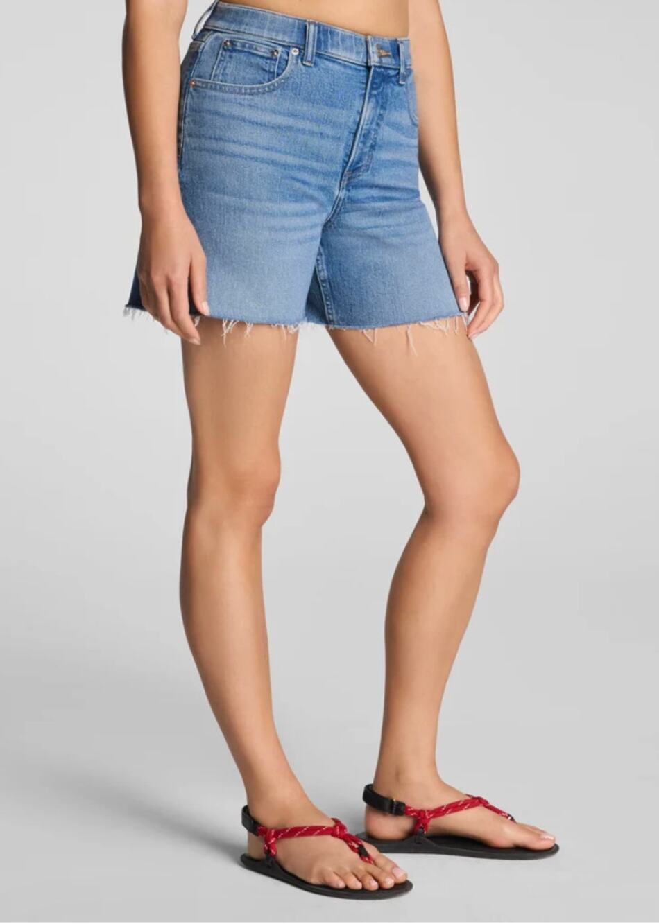 SPANXshape® Authentic 360 Raw Hem Jean Short, 5" Elysian Sz XL